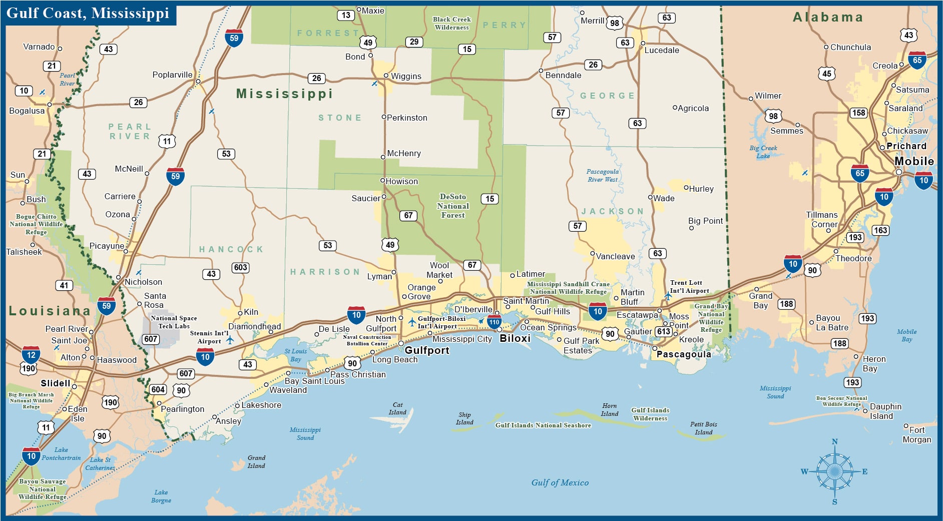 Mississippi Gulf Coast Map | Digital | Creative Force