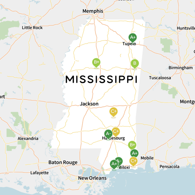 Map Of Colleges In Mississippi