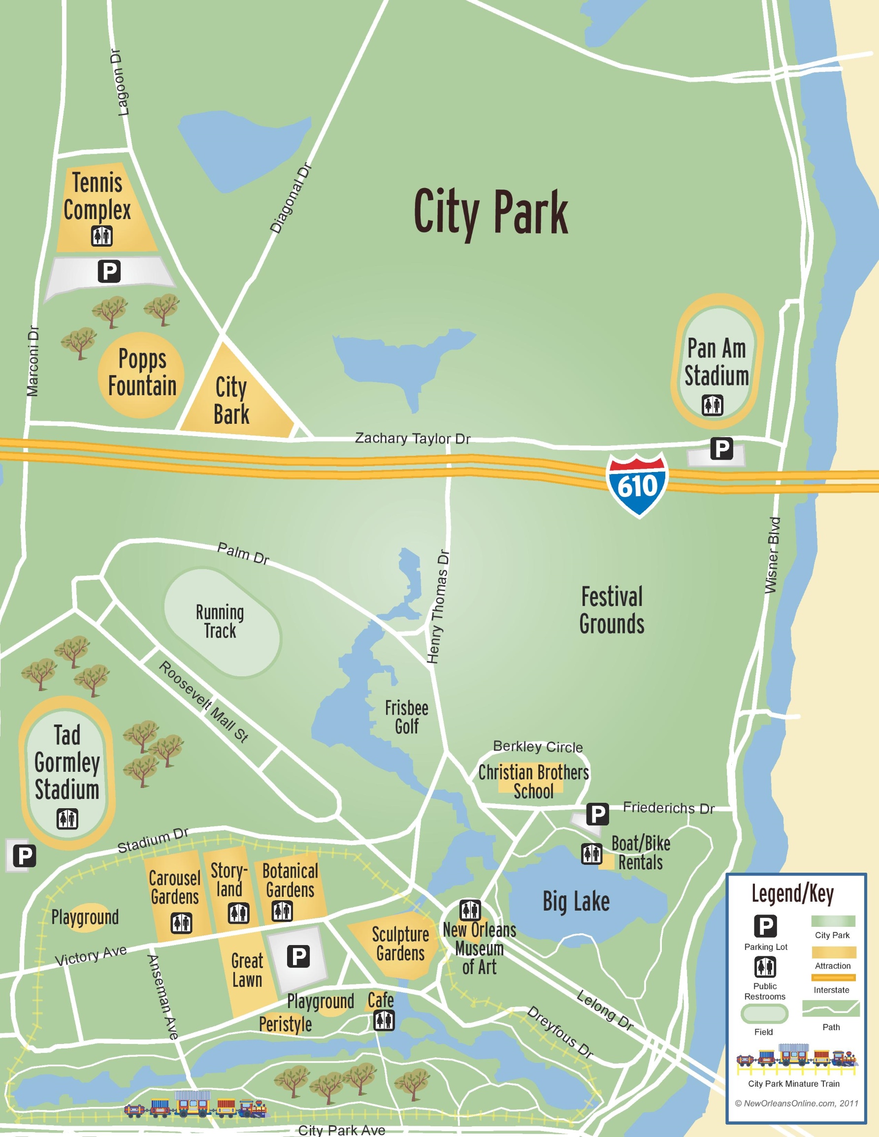New Orleans City Park Map