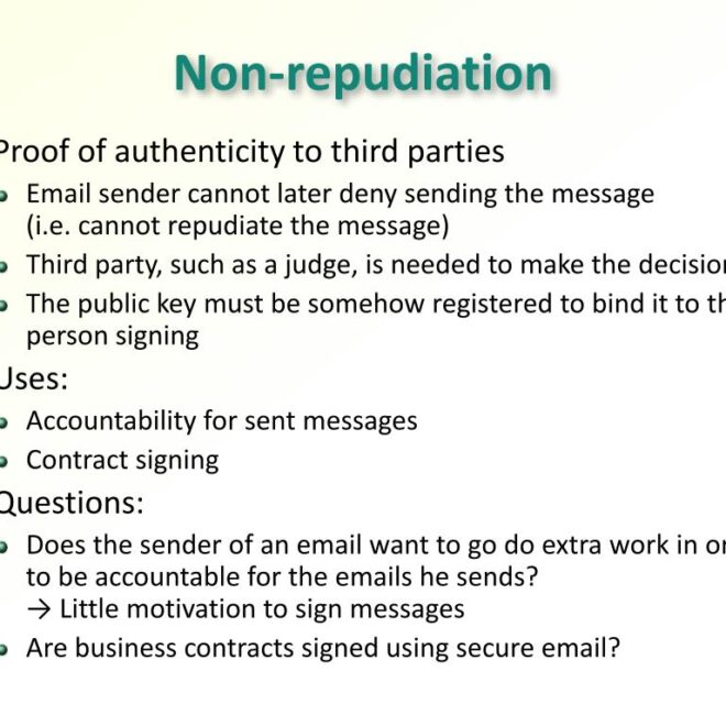 What Does Non-Repudiability Mean In Relation To Email Security
