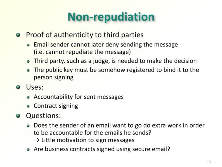 What Does Non-Repudiability Mean In Relation To Email Security