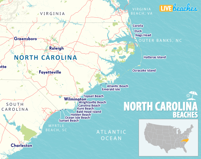 Map Of North Carolina Coastal Towns