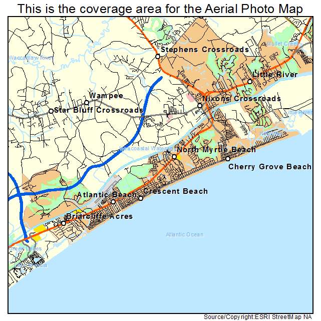 Aerial Photography Map of North Myrtle Beach, SC