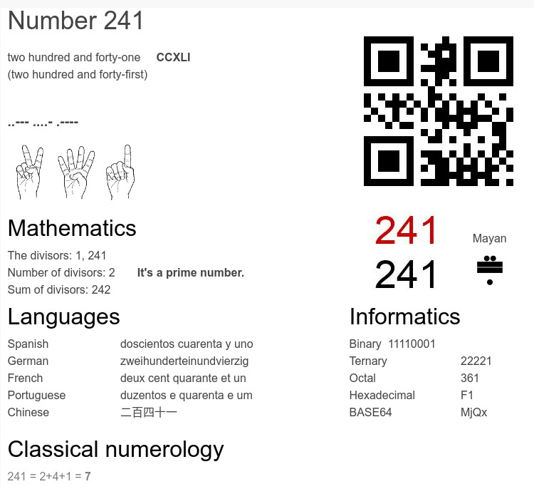 What Does 241 Mean