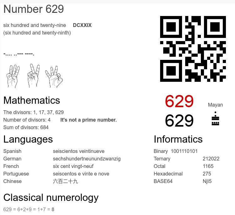 What Does 629 Mean