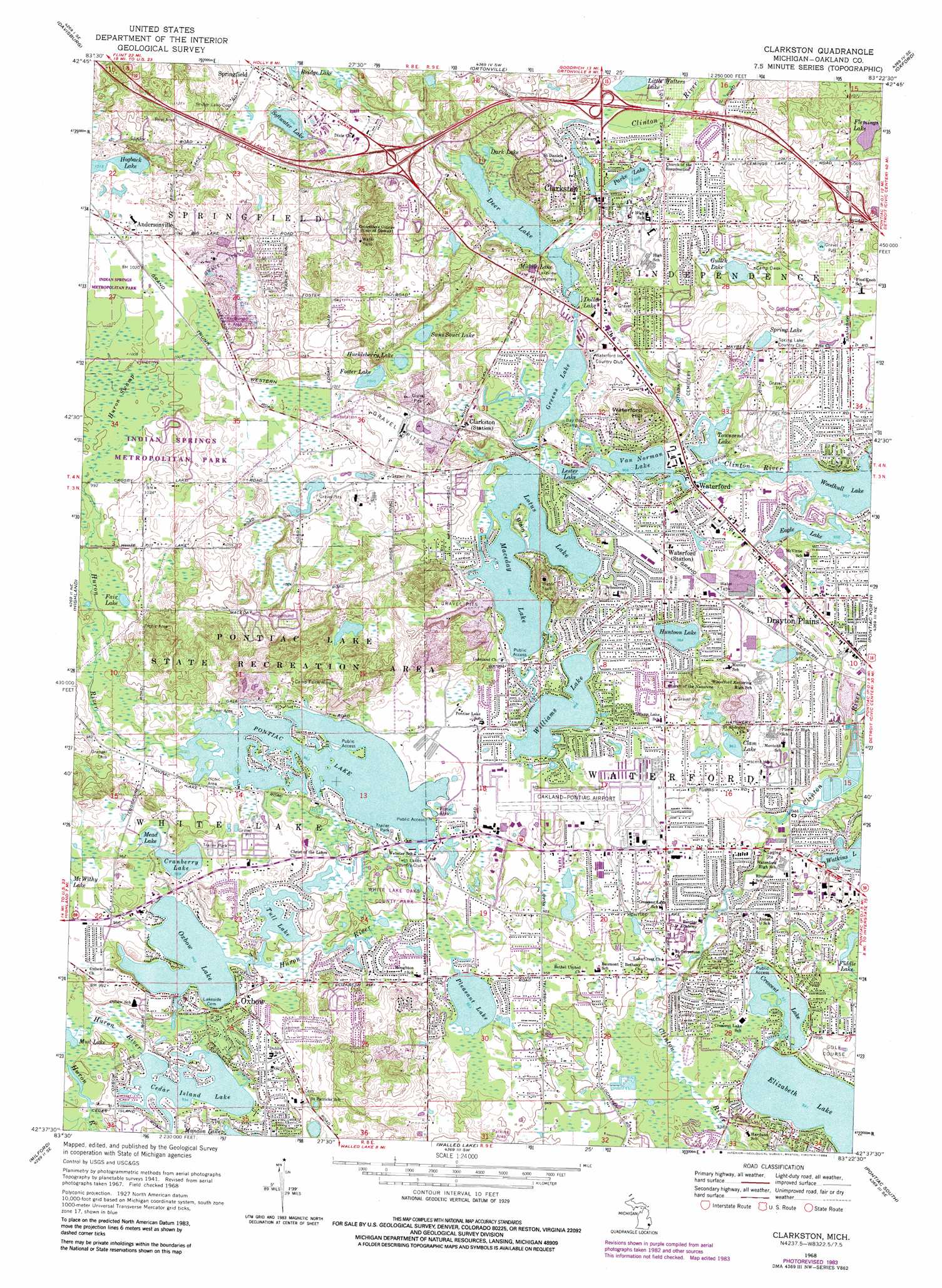 Topographic map of Clarkston