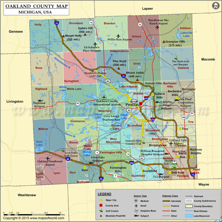 Map Of Cities In Oakland County Michigan