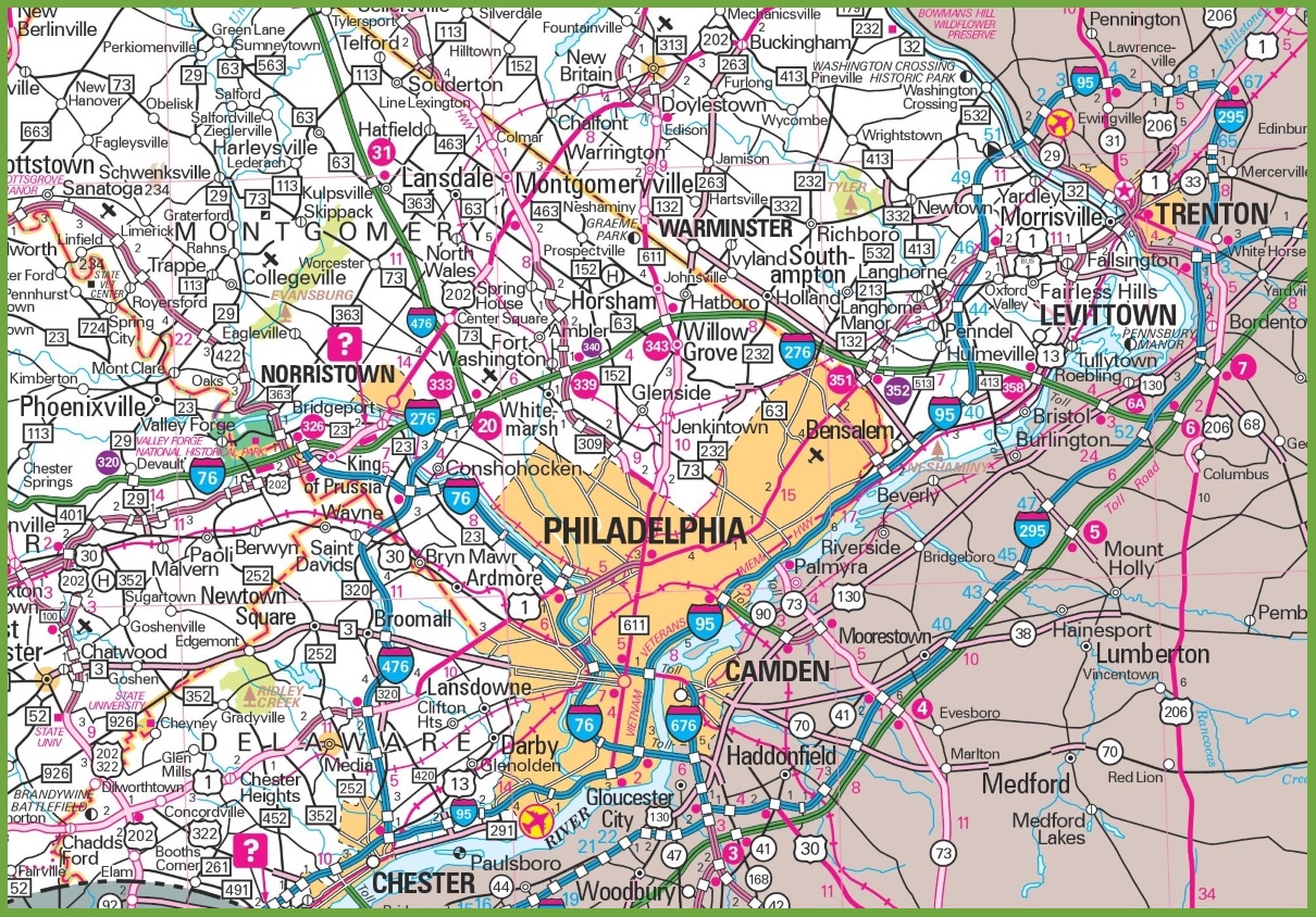 Philadelphia area map