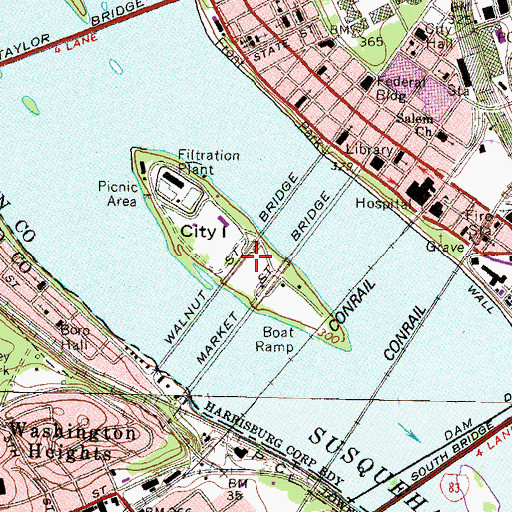 Topo Map of City Island, PA