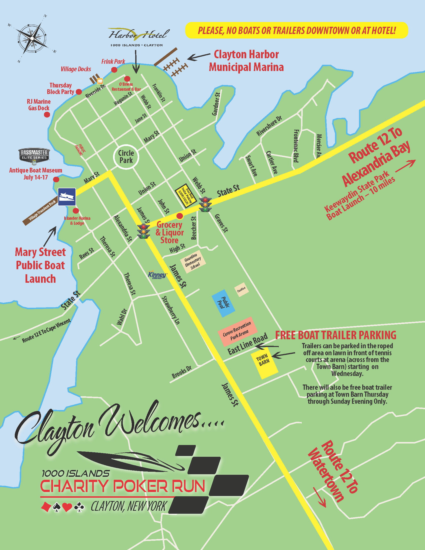 Village of Clayton Map for Poker Run 2022