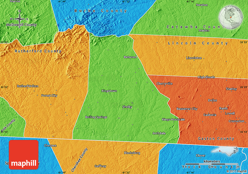 Political Map of Cleveland County