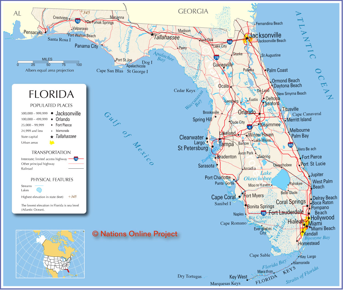 Map of Florida Coast