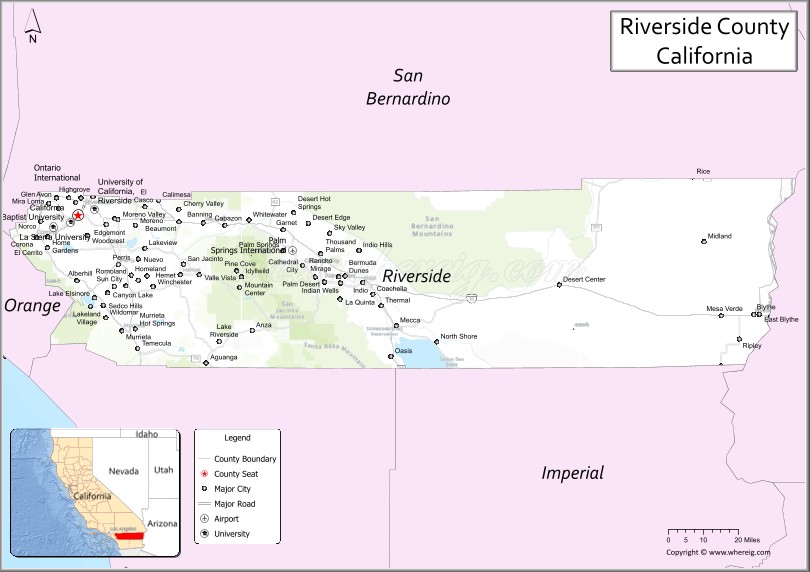 Riverside County Map, California