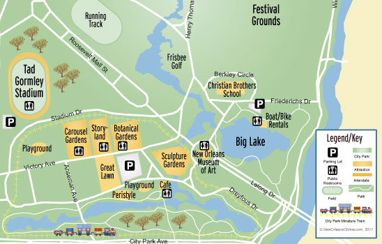 City Park New Orleans Map 2018
