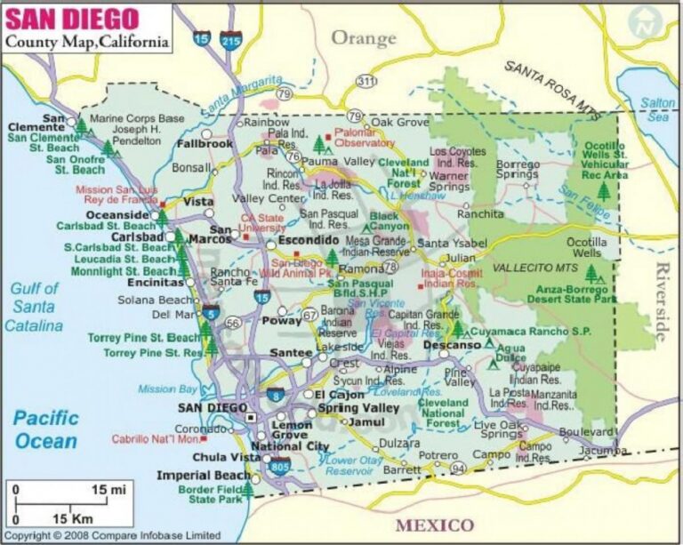 Map Of Cities In San Diego County