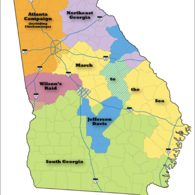 Map Of Civil War Sites In Georgia