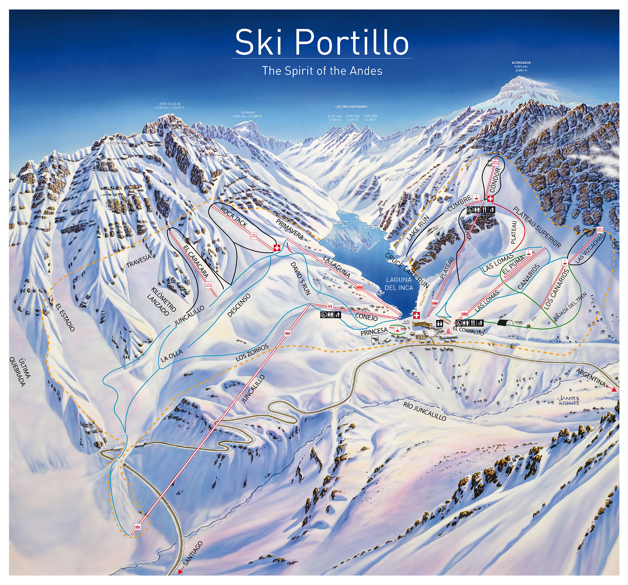 Ski Portillo trail map