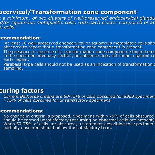 What Does Endocervical Transformation Zone Component Present Mean