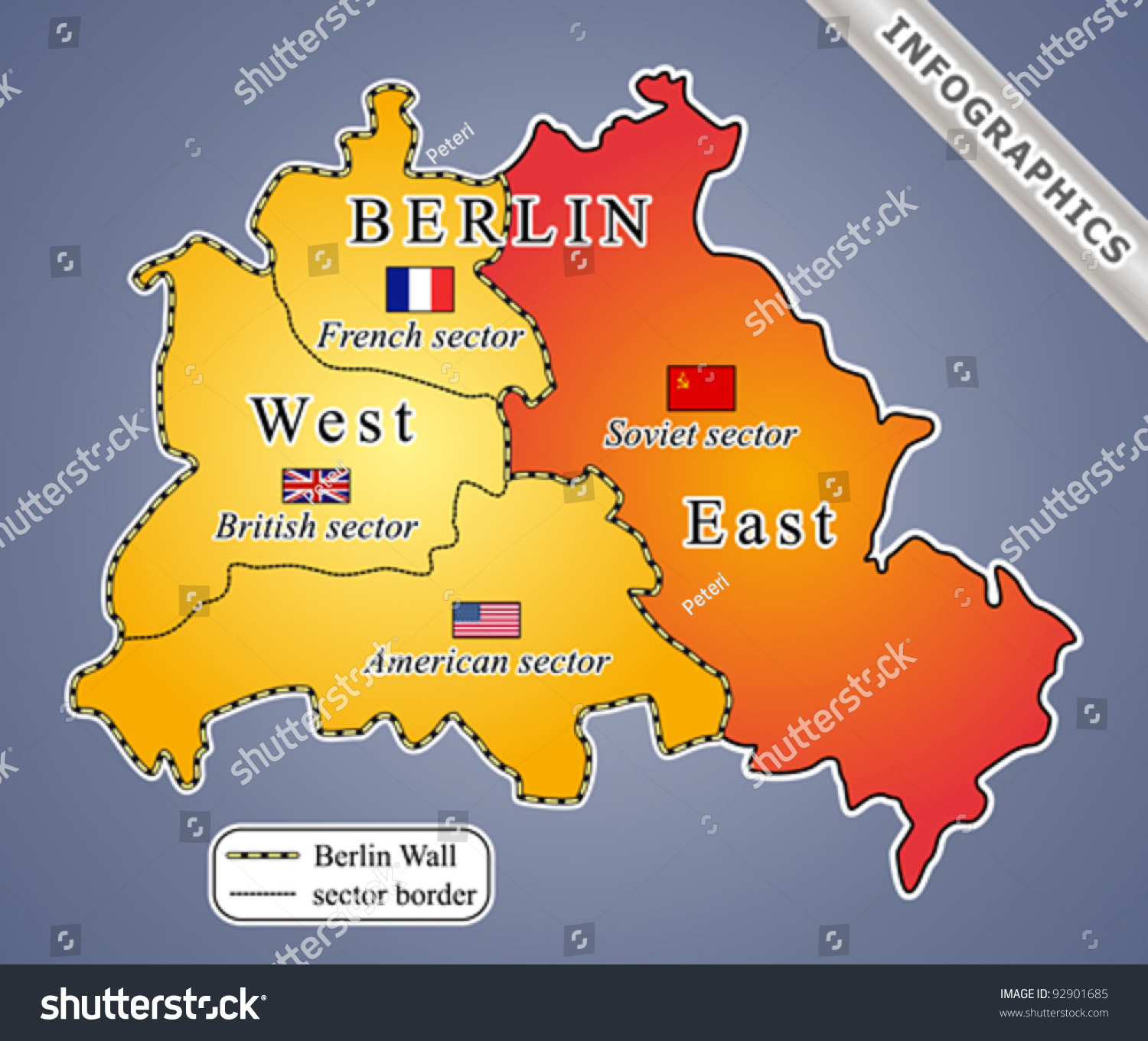 Infographic of Berlin Map during Cold War