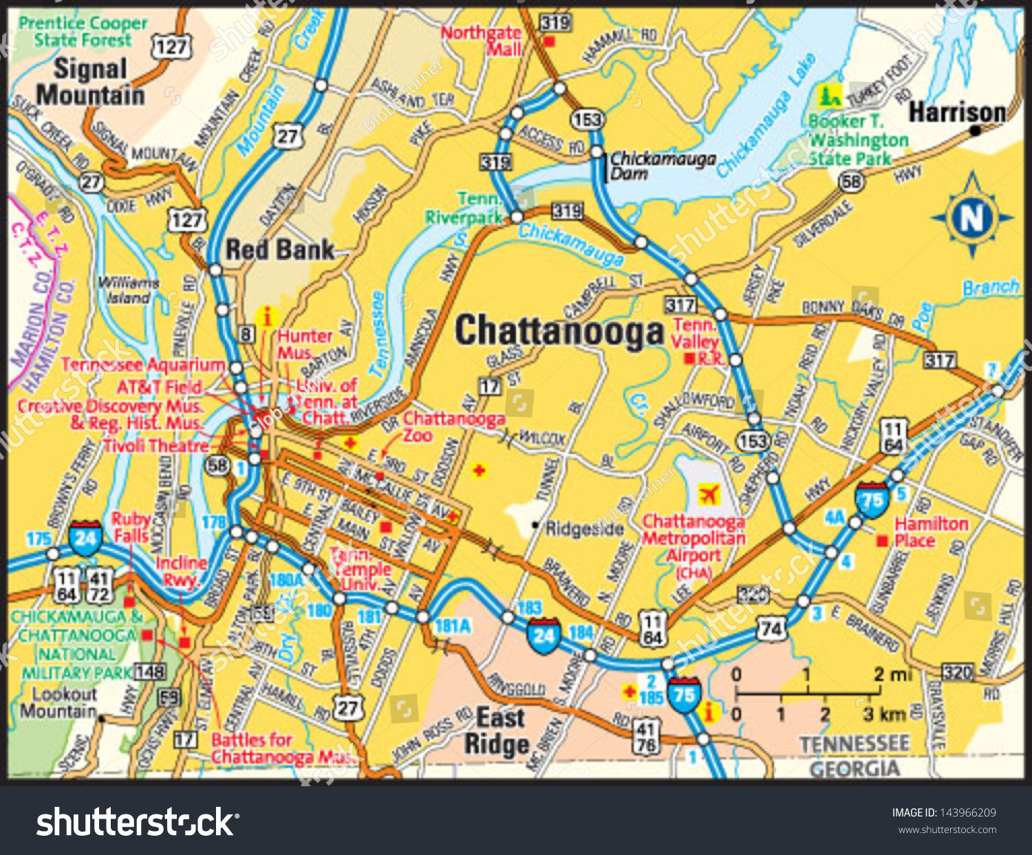 Area Map of Chattanooga