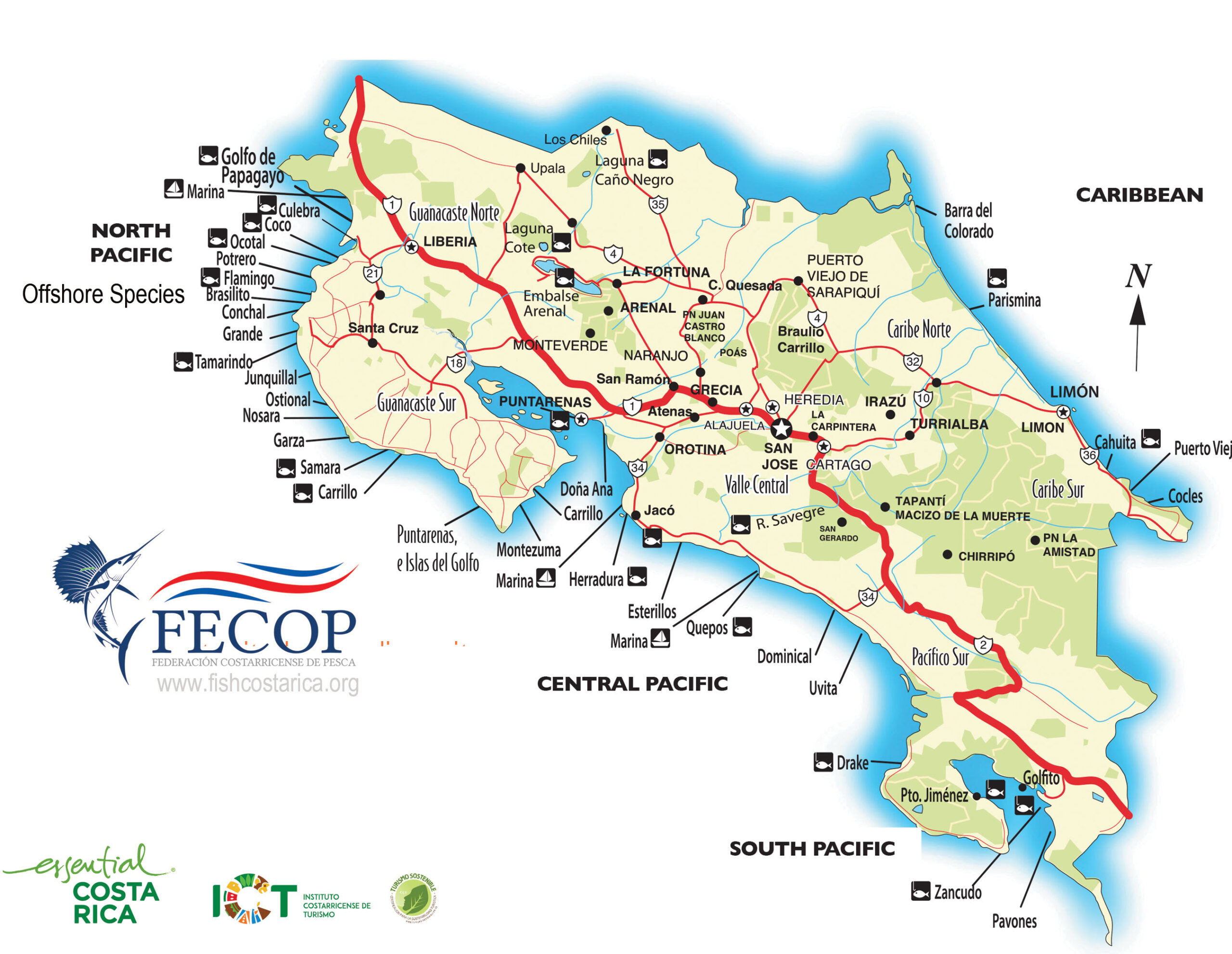 Playa Del Coco Costa Rica Map