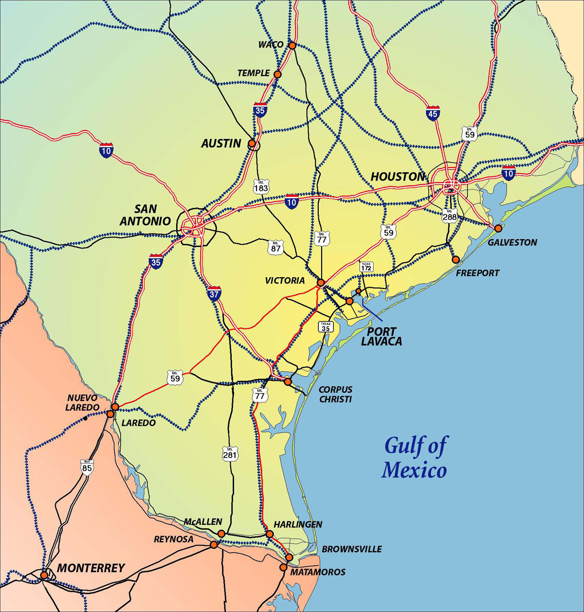 Map Of Texas Coastline