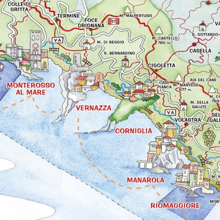 Map Of Cinque Terre Towns