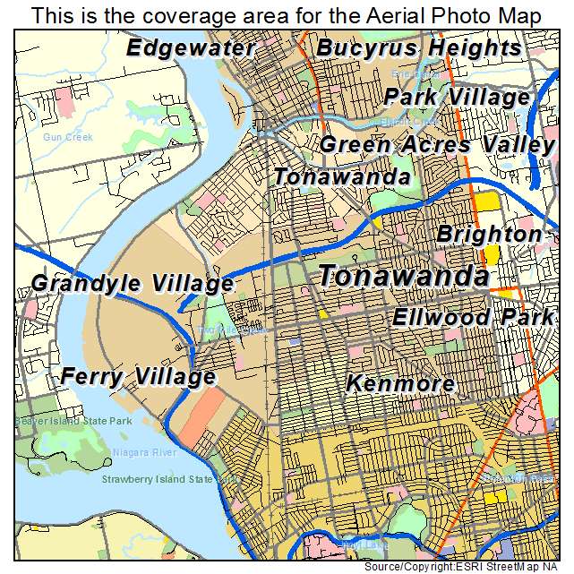 Aerial Photography Map of Tonawanda, NY Additional Perspective