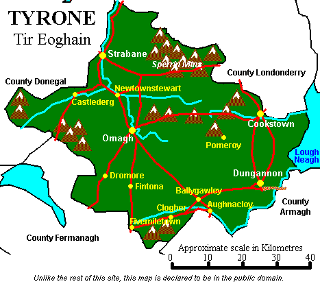 Informative map of County Tyrone