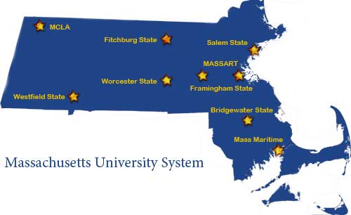 Massachusetts State Universities Map