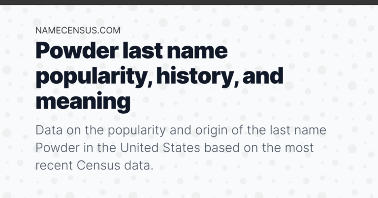 What Does The Name Powder Mean