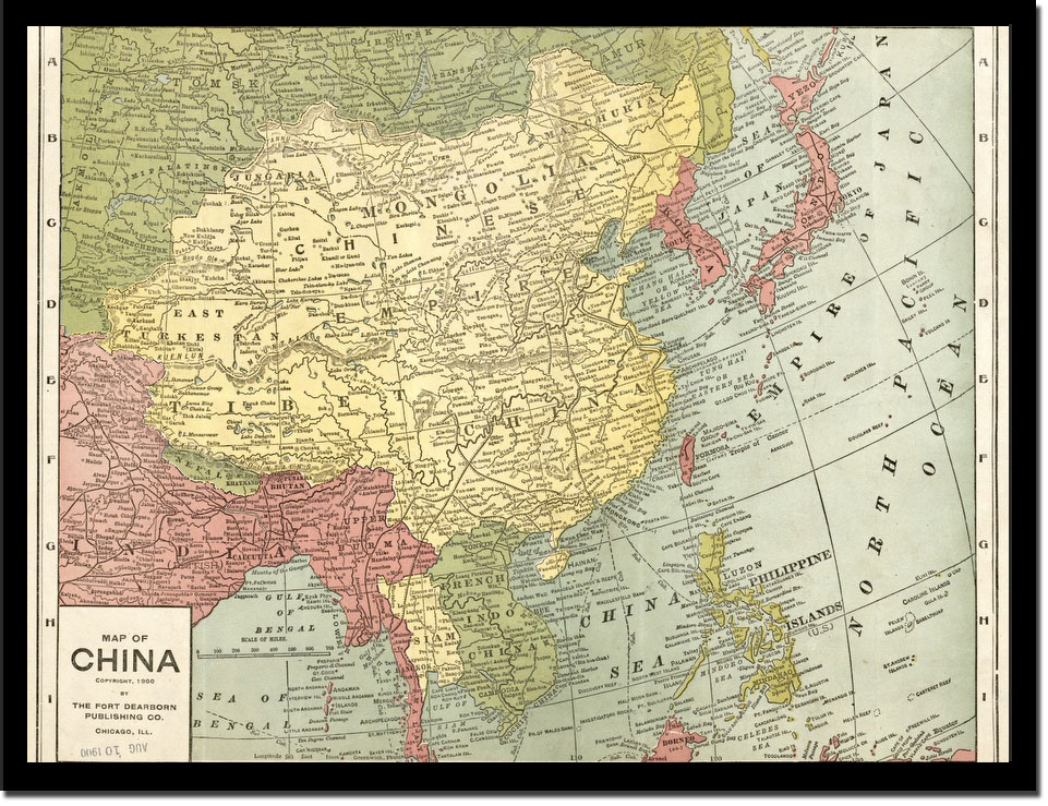 Vintage Map of China 1900