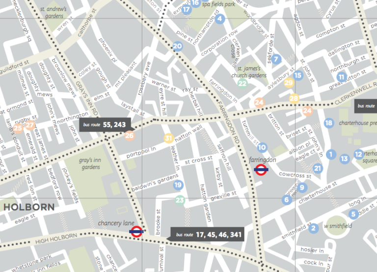 Map Of Clerkenwell London