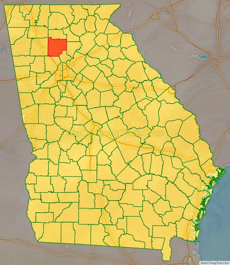 Map of Cherokee County, Georgia