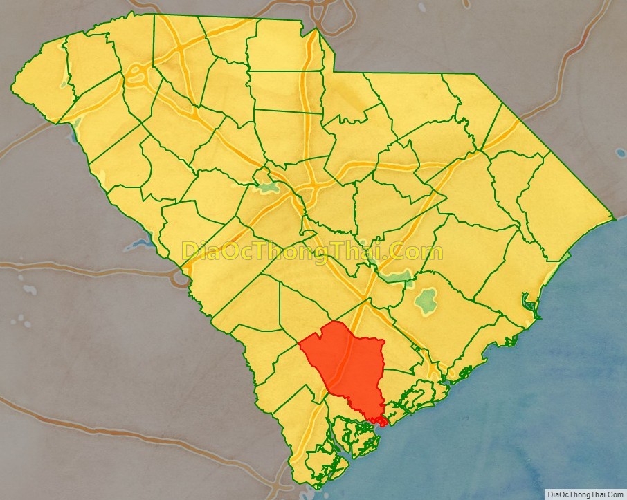 Map of Colleton County, South Carolina - Địa Đốc Thông Thái