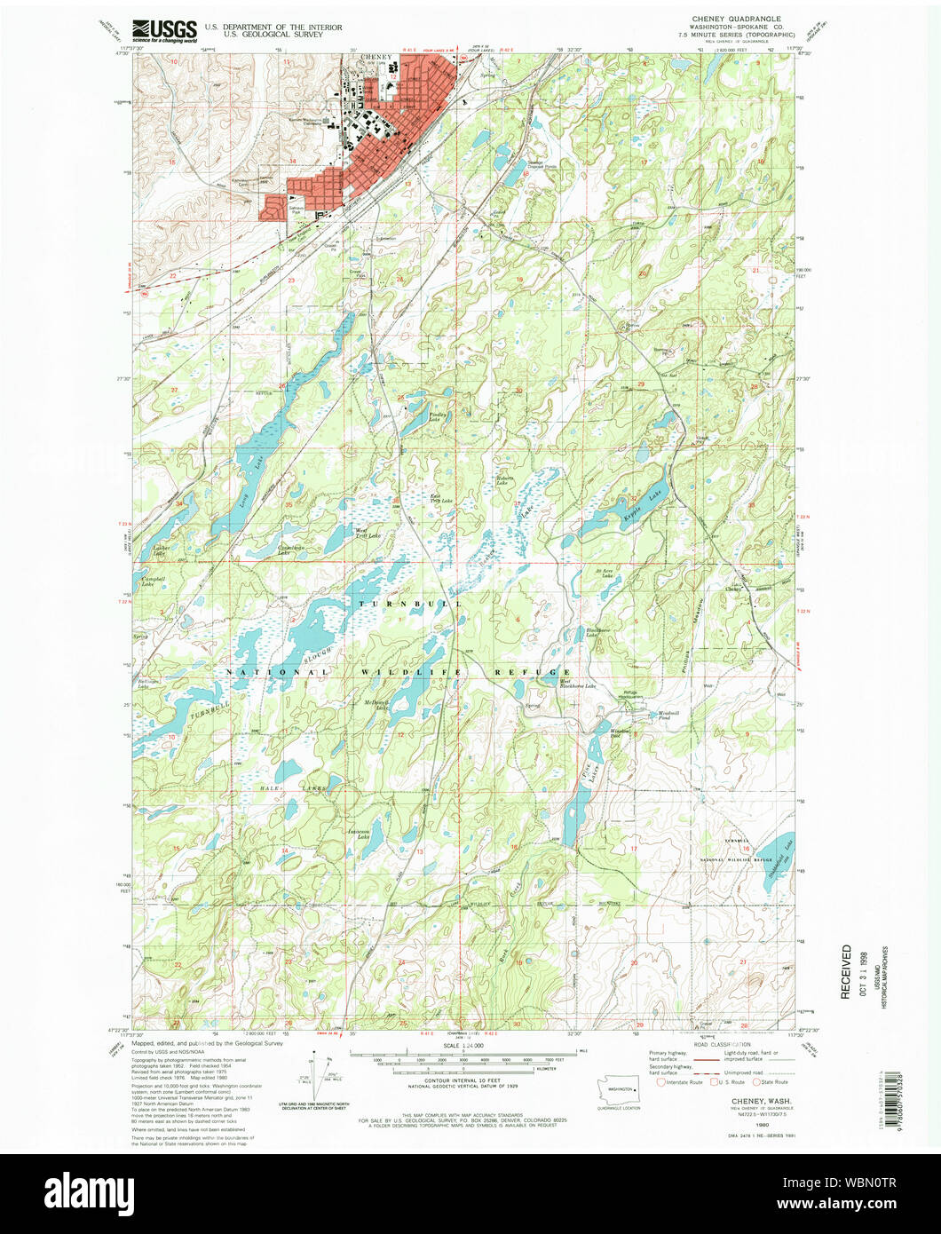 Map of Cheney Washington - USGS Topographical