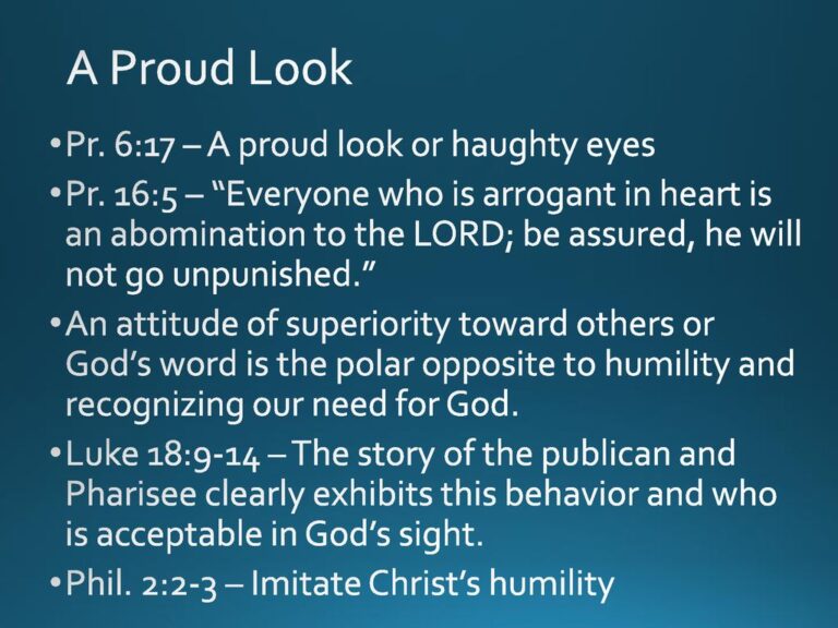 What Does A Proud Look Mean In The Bible