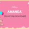 What Does The Name Amanda Mean In The Bible