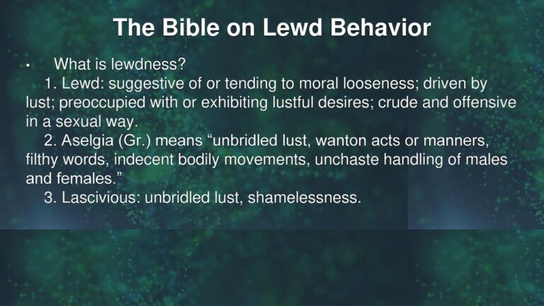What Does Lewdness Mean In The Bible