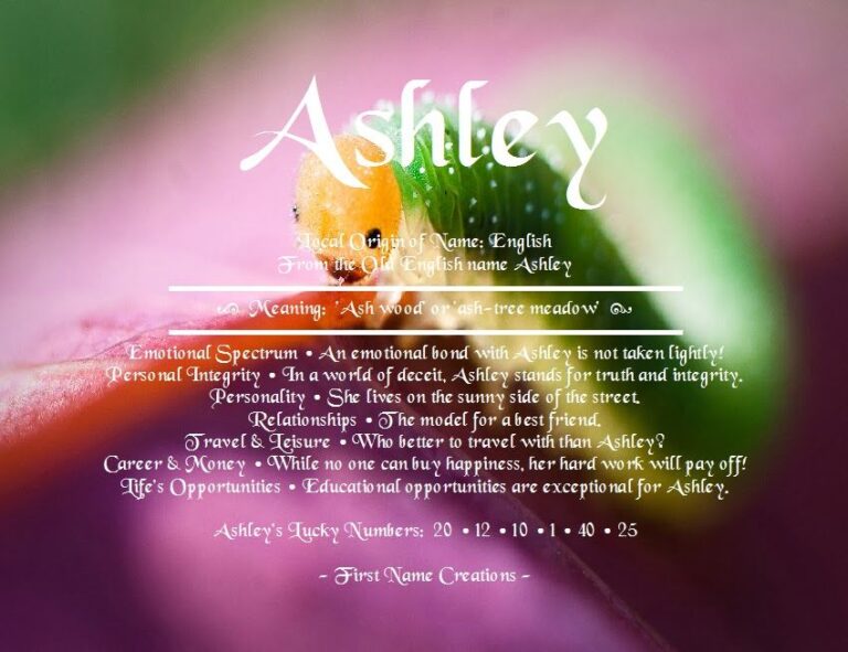 What Does The Name Ashley Mean In The Bible