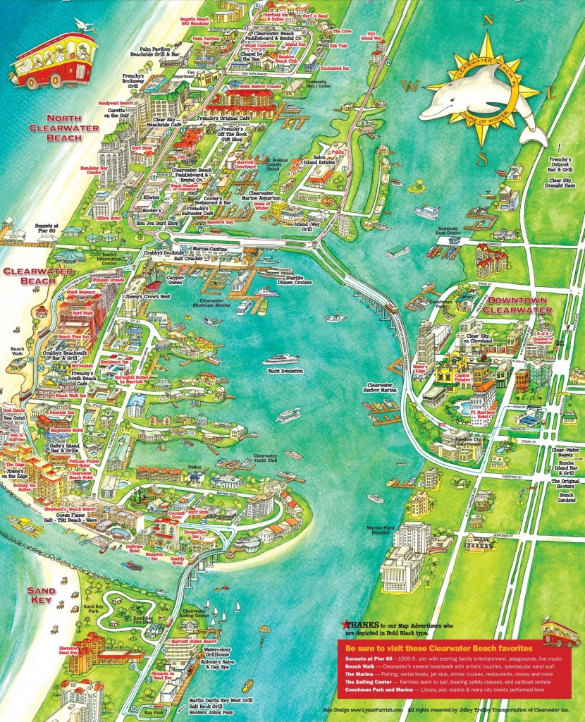 Map of Clearwater Beach Hotels - Printable Version