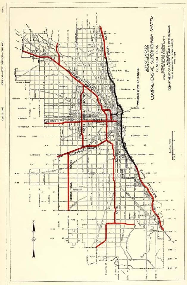 Chicago's expressway plan in 1945