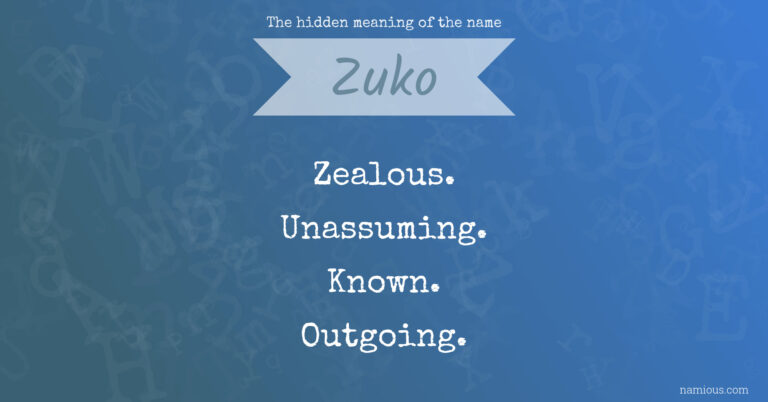 What Does The Name Zuko Mean