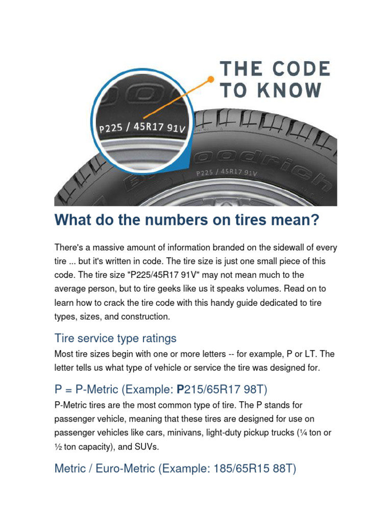 What Do Tire Numbers Mean? How to Read Tire Codes Like a Pro