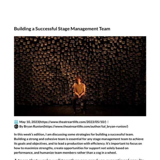 What Do Stage Managers Do? Behind-the-Scenes Theatre Leadership