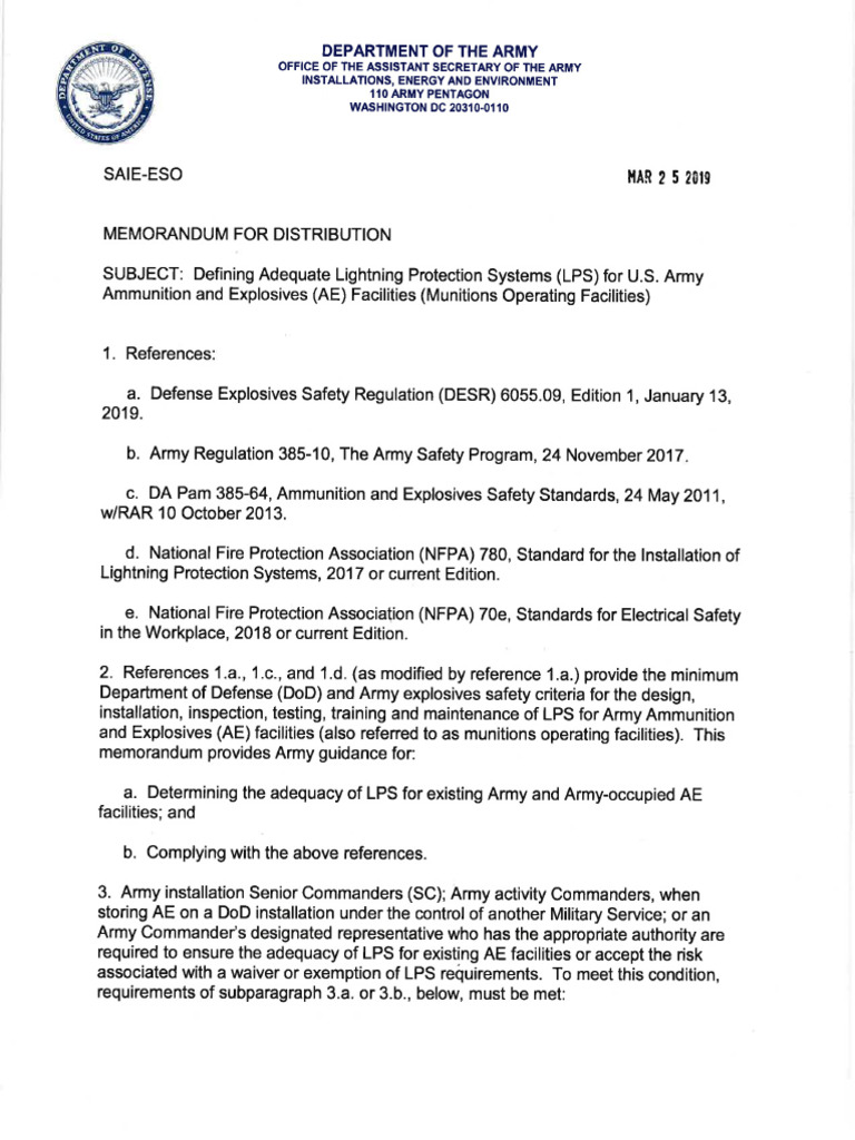 LPS Systems That Protect Buildings and Ammunition Storage Structures