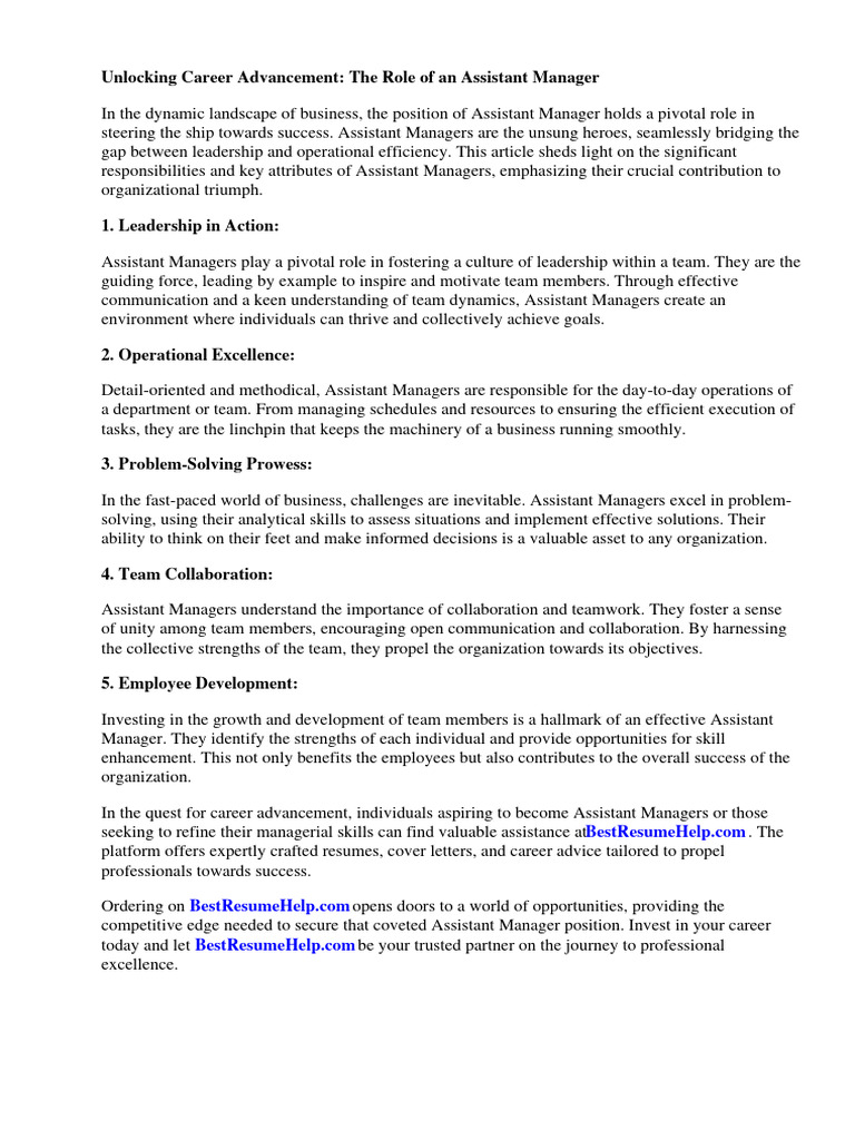 What Do Assistant Managers Do? Leadership Roles and Daily Responsibilities