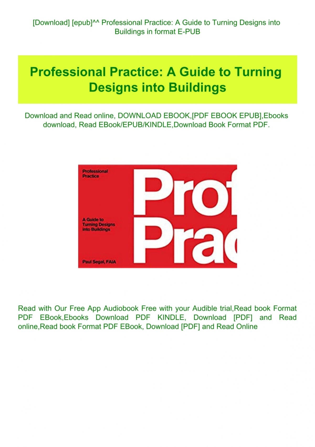 Turning Designs Into Buildings: A Practical Guide for Architects