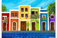 Colorful Building Drawings of San Juan Houses: Art and Architecture