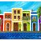 Colorful Building Drawings of San Juan Houses: Art and Architecture